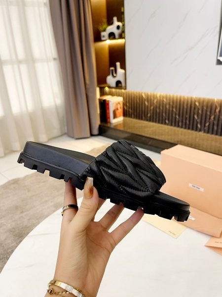 Miu Miu lambskin slippers