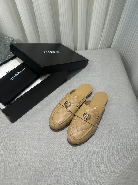 Chanel lambskin slippers