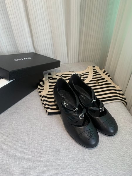 Chanel Double Strap Mary Jane Ballet Shoes for Women