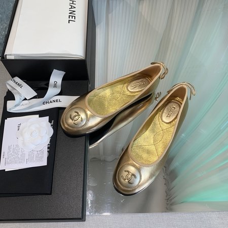 Chanel vintage CC bow ballet flats
