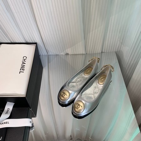 Chanel vintage CC bow ballet flats