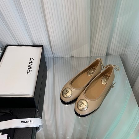 Chanel vintage CC bow ballet flats