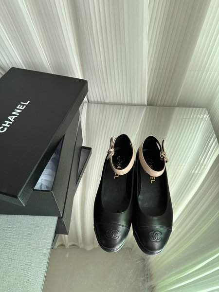 Chanel vintage CC bow ballet flats