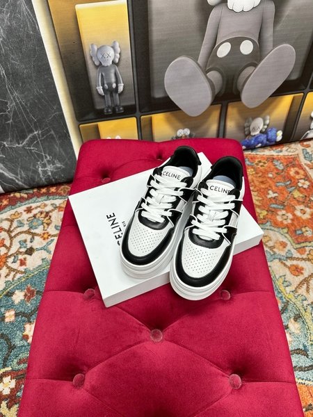 Celine Color block sneakers thick sole white height increasing shoes