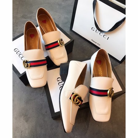 Gucci Calfskin slippers with GG buckle