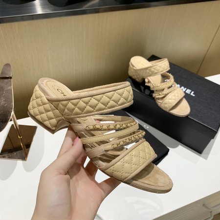 Chanel Chain sandals in sheepskin