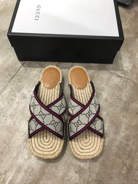 Gucci Fashion fabric series flat slippers
