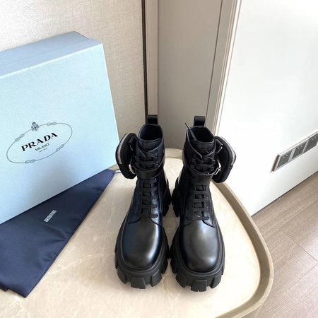 Prada Mini thick-soled boots patent leather/inner sheepskin Heel height: front 4cm. back 6cm
