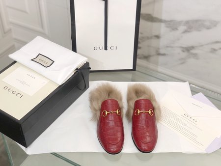 Gucci Classic wool slippers fabric with sheepskin inside