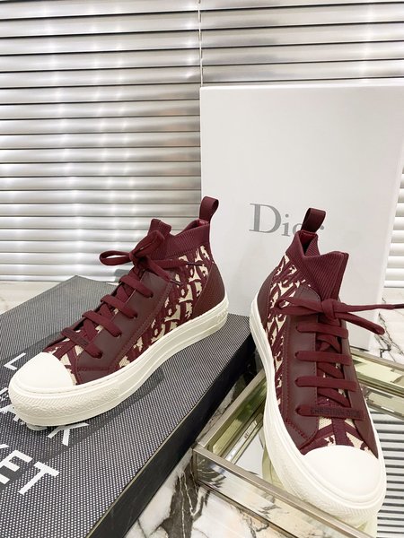 Dior OBLIQUE film perforated technical knit high-top sneakers