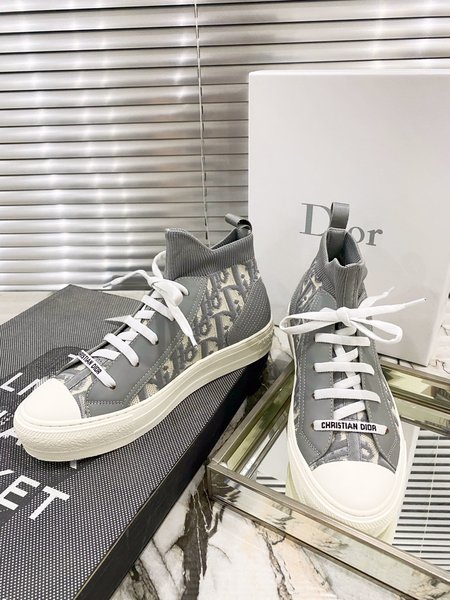 Dior OBLIQUE film perforated technical knit high-top sneakers