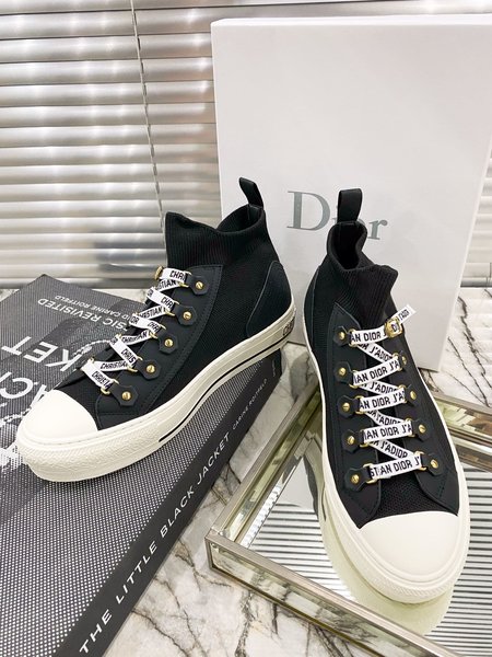 Dior OBLIQUE film perforated technical knit high-top sneakers