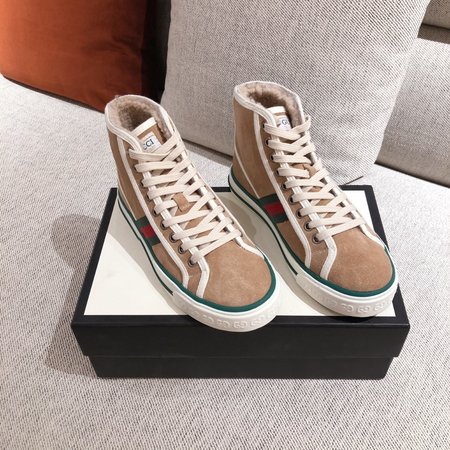 Gucci Poster style wool flat shoes