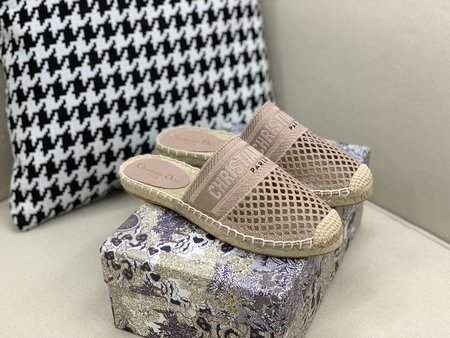 Dior Graphic jacquard embroidery cutout Espadrilles slippers