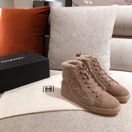 Chanel Lambs wool High Top sneakers