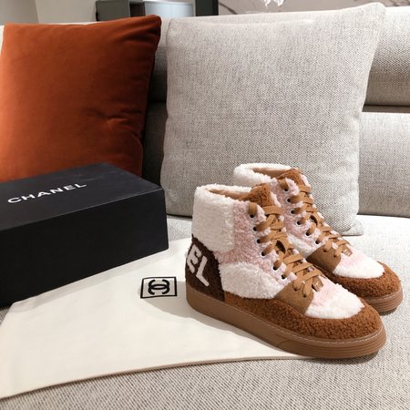 Chanel Lambs wool High Top sneakers