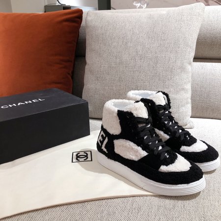 Chanel Lambs wool High Top sneakers
