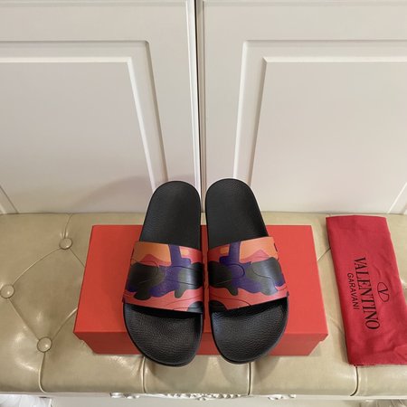 Valentino Camouflage slippers with rubber sole