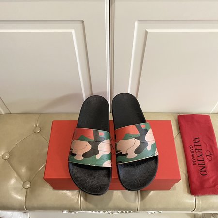 Valentino Camouflage slippers with rubber sole