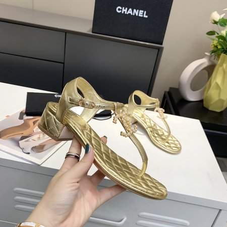 Chanel Classic Flip Flops with Symphony Pearl Buckle