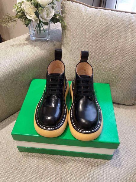 Bottega Thick-soled lace-up round-toe leather shoes/short boots Sole height: about 5.5cm