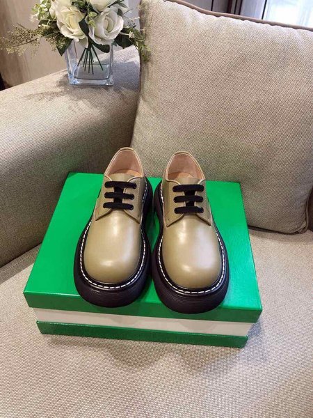 Bottega Thick-soled lace-up round-toe leather shoes/short boots Sole height: about 5.5cm