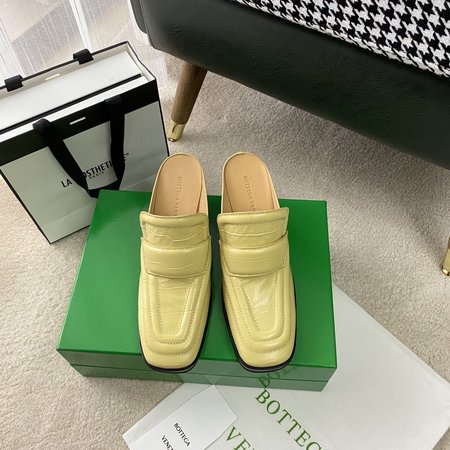 Bottega Veneta Square Toe Half Slippers