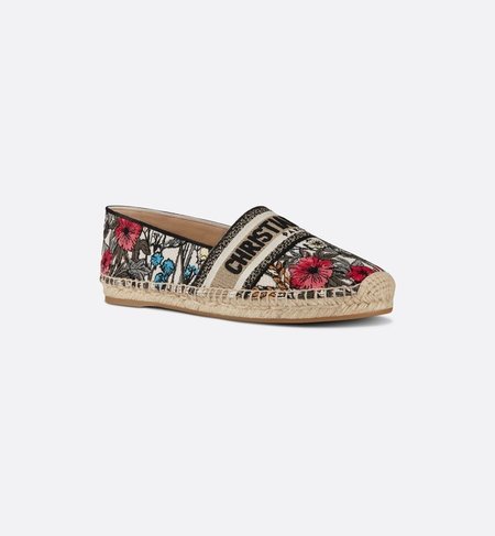 Dior Granville HibiscUs graphic embroidery Espadrilles