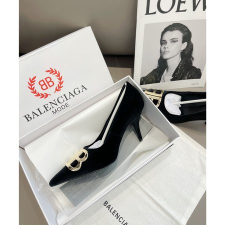 Balenciaga BB buckle pointed toe stiletto shoes