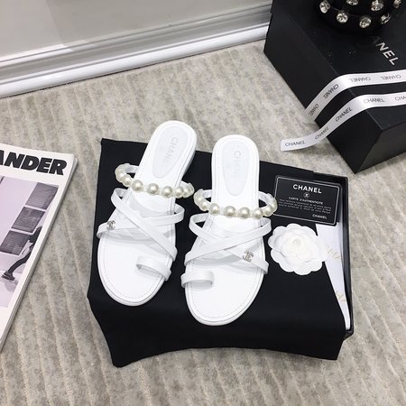 Chanel Pearl sheepskin sandals