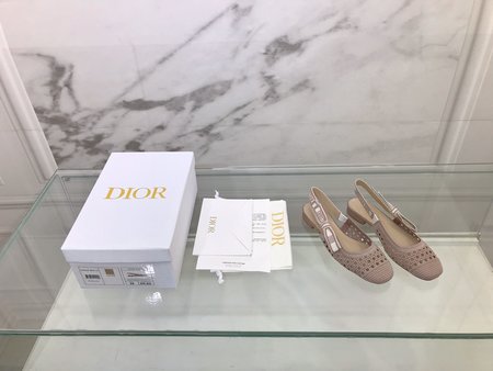 Dior Hollow lace bow high heel/flat sandals