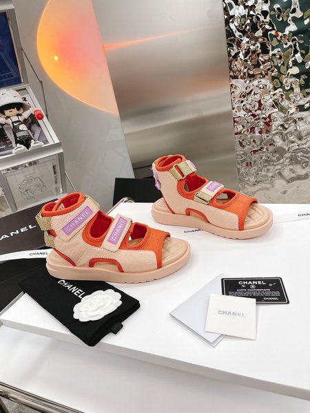 Chanel Velcro sandals candy color