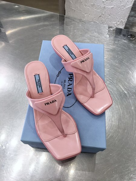 Prada Kitten Heels sharp fire sandals triangle logo