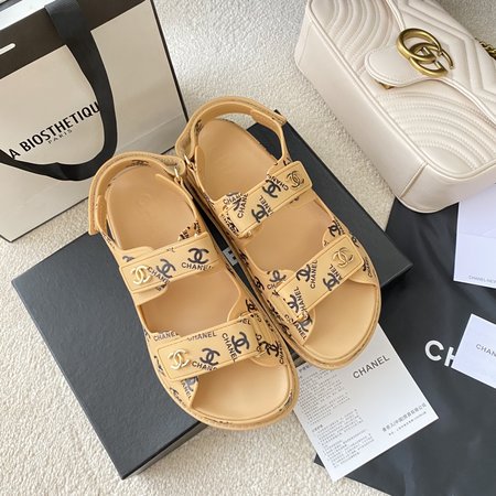 Chanel Candy color beach sandals with tpu velcro
