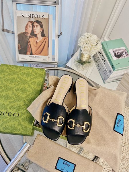 Gucci Logo saddle buckle high heel 7.5cm/flat heel 2.5cm