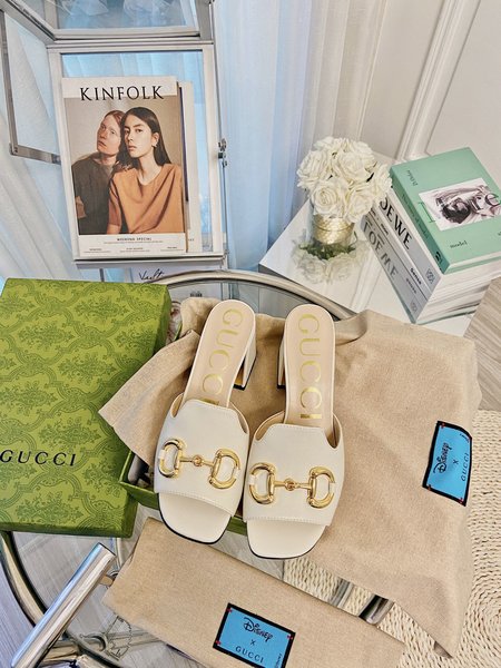 Gucci Logo saddle buckle high heel 7.5cm/flat heel 2.5cm