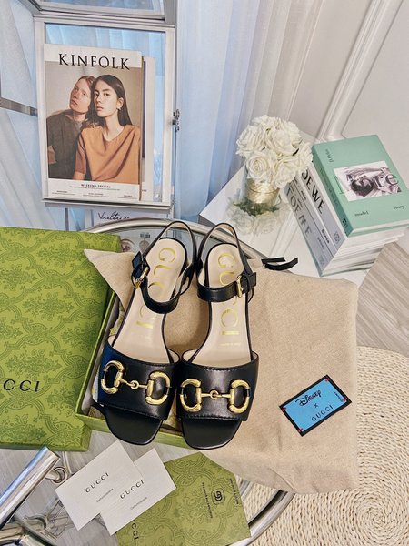 Gucci Logo saddle buckle high heel 7.5cm/flat heel 2.5cm