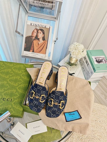 Gucci Logo saddle buckle high heel 7.5cm/flat heel 2.5cm