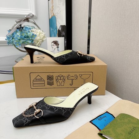 Gucci Vintage Fringed High Heel Mules Slippers