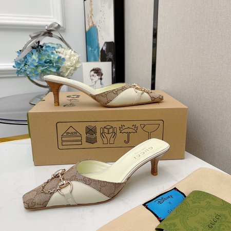 Gucci Vintage Fringed High Heel Mules Slippers