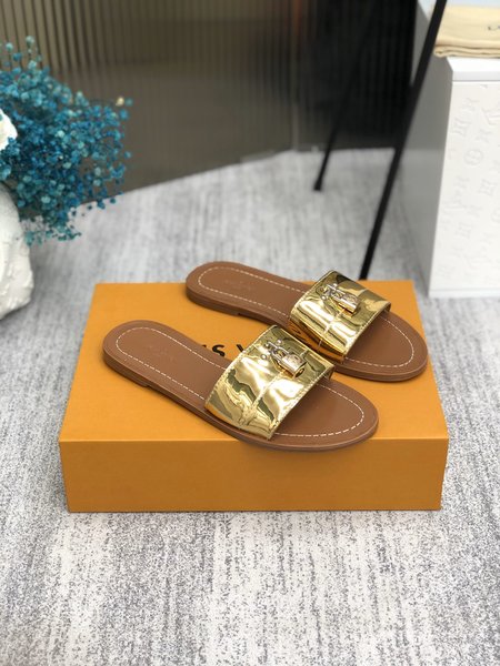 Louis Vuitton Lock It slippers Monogram metal monogram clasp