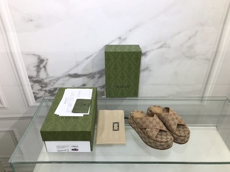 Gucci Slippers color GG cloth + inner cowhide