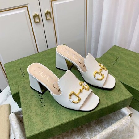 Gucci Thick Heel Retro Shoes Horsebit Sandals 7.5cm