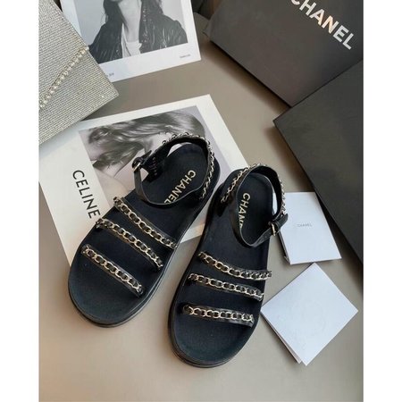 Chanel Calfskin chain sandals