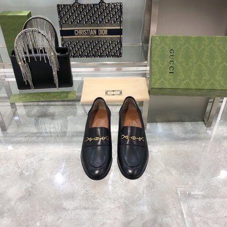 Gucci Horsebit GG Logo leather shoes