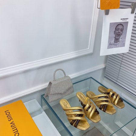 Louis Vuitton high heel slippers