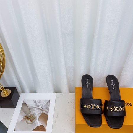 Louis Vuitton high heel slippers