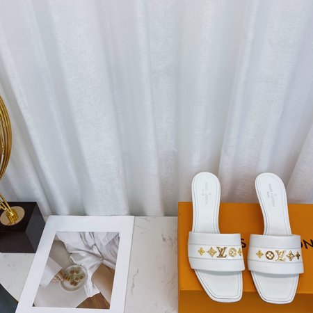 Louis Vuitton high heel slippers