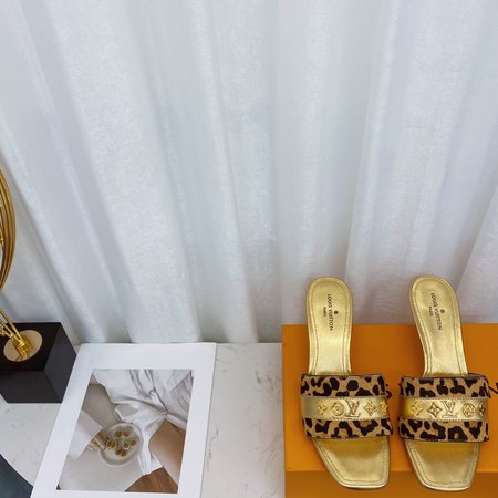 Louis Vuitton high heel slippers