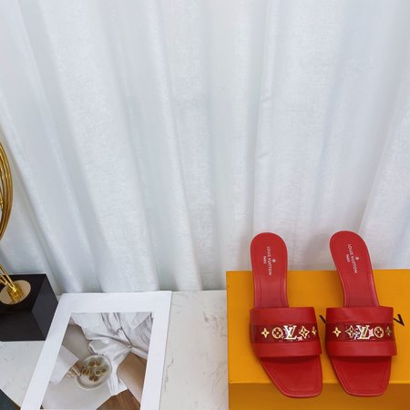 Louis Vuitton high heel slippers